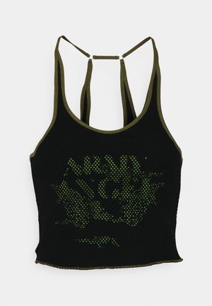 Jaded London HALTER TANK WITH BRIGHT ARMY SCREEN - Top - green