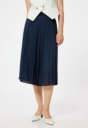 MEDIUM RISE MIDI - Gonna a campana - blue