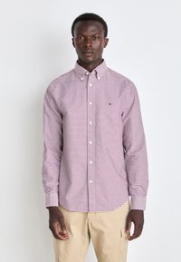 Tommy Hilfiger HERITAGE OXFORD GINGHAM - Ing - plum/optic white
