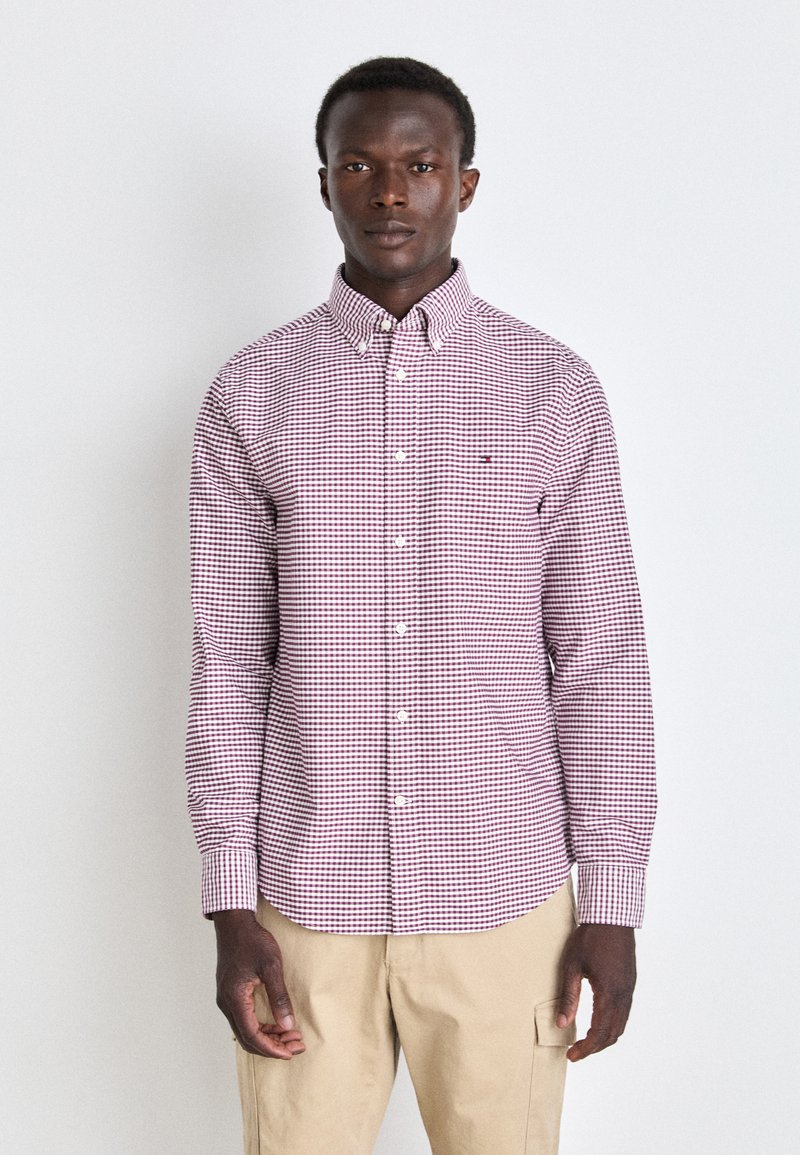 Tommy Hilfiger HERITAGE OXFORD GINGHAM - Ing - plum/optic white