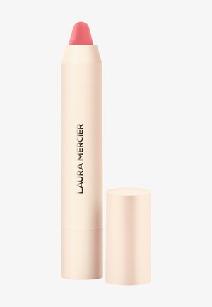 Laura Mercier Lippenstiftstift in soft pink. Verfügt über ein hohes, zylindrisches Röhrchen mit einer glatten, matten Oberfläche und einer abgerundeten Spitze, die mit einem passenden Deckel versehen ist.