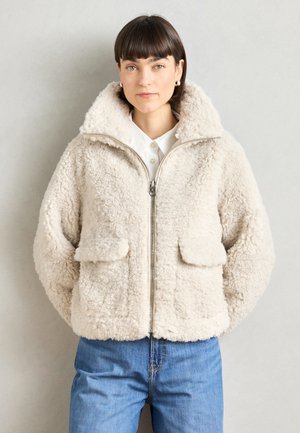 ZIP JACKET STAND UP COLLAR FLAP POCKETS - Casaco de inverno - natural stone