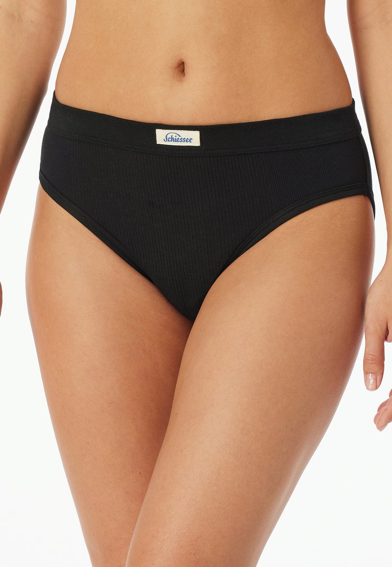 Schiesser FEINRIPP - REVIVAL PAULA 2 PACK - Slip - schwarz