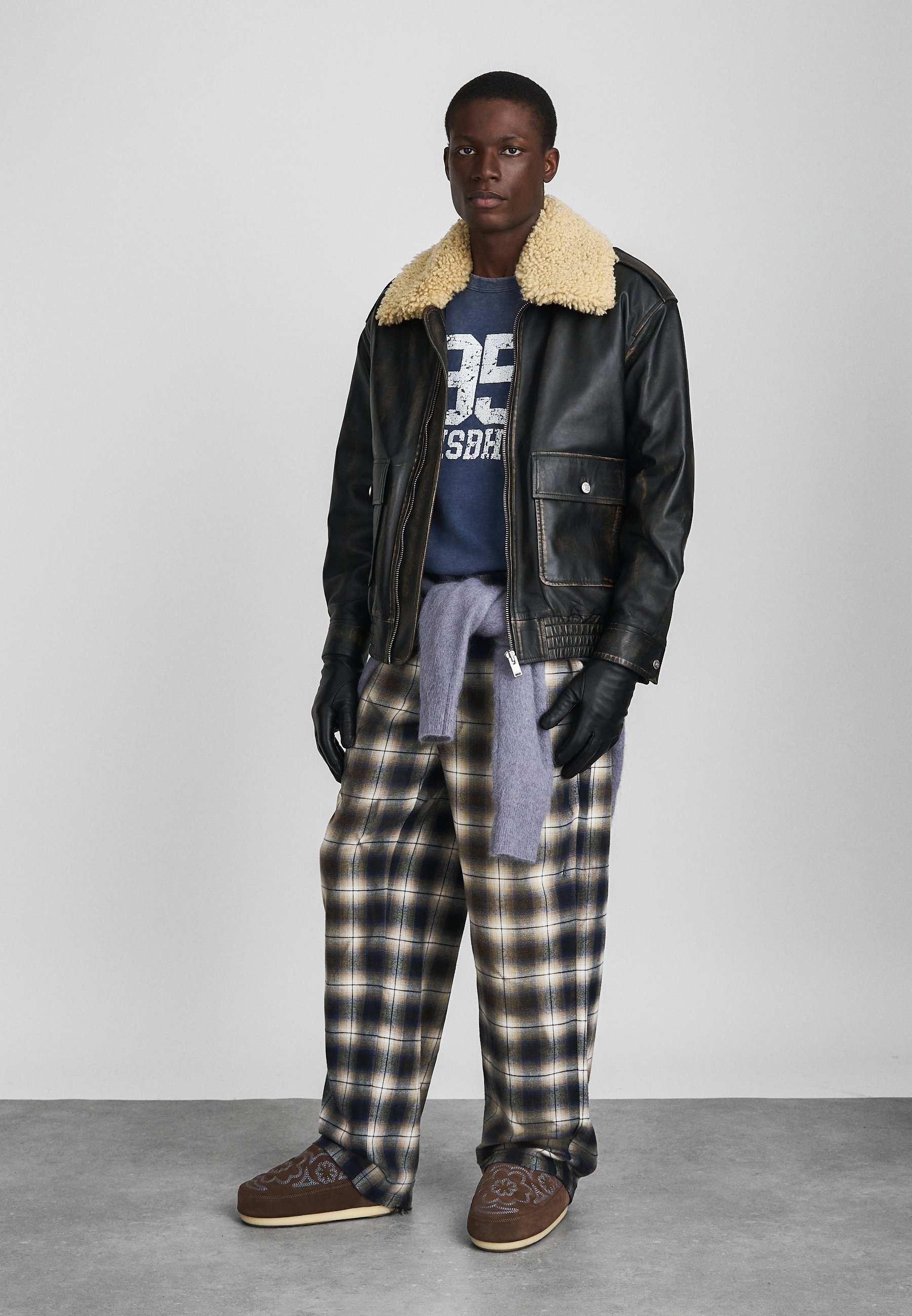 MISBHV AVIATOR JACKET - Leather jacket - black - Zalando.ie