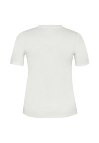 White short-sleeve T-shirt made from cotton. Features a round neckline and a relaxed fit. Smooth texture with no patterns or embellishments.