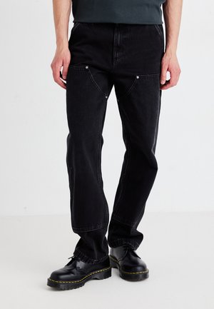 DOUBLE KNEE  - Puusepän farkut - black denim