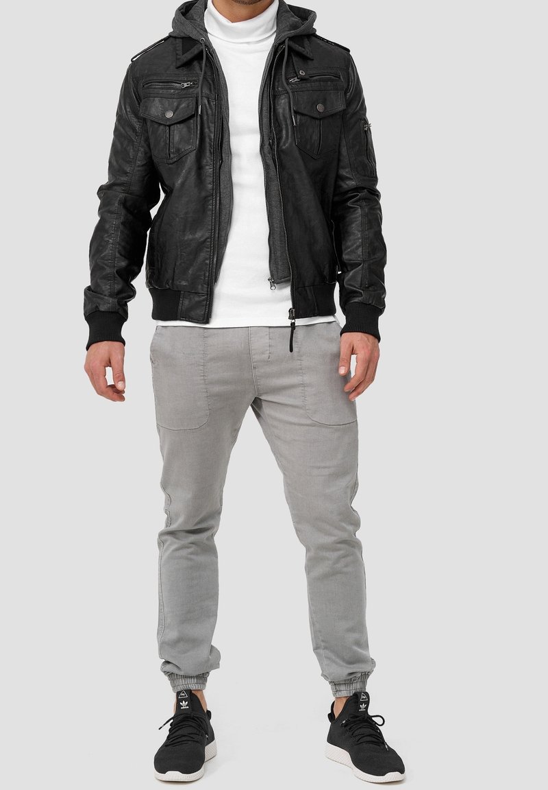 INDICODE JEANS Jacka i konstläder - black