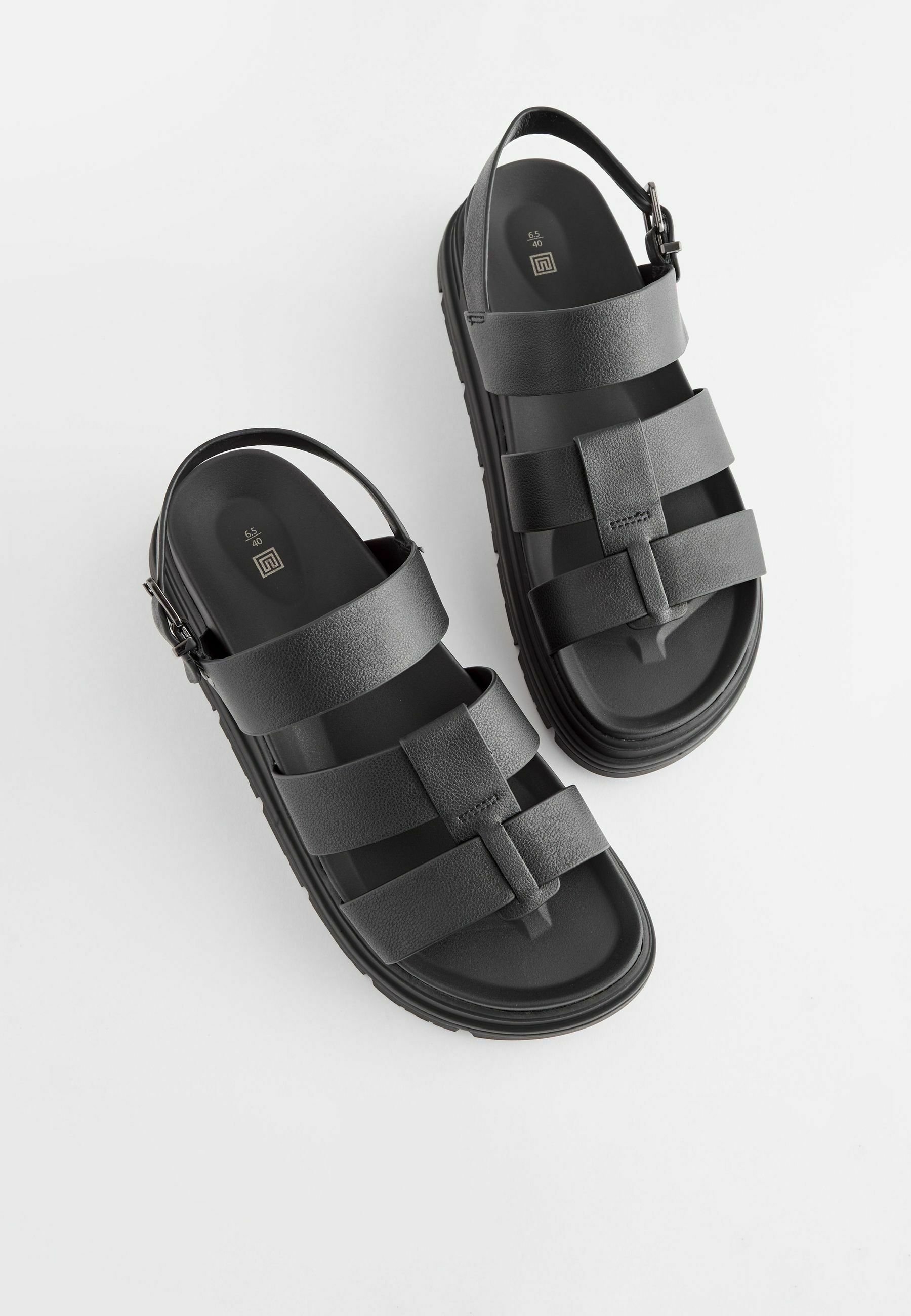 DREAM PAIRS Sandali Con Zeppa E Plateau Donna: Elastici, Plantare Imbottito, TPR, Altezza 6,1cm, Nero 40 EU
