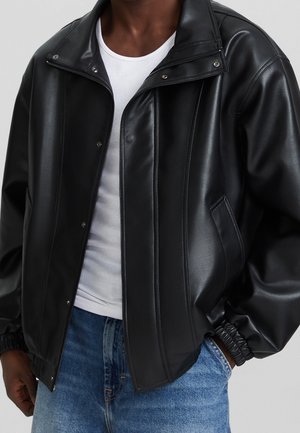 Chaqueta de cuero sintético - black