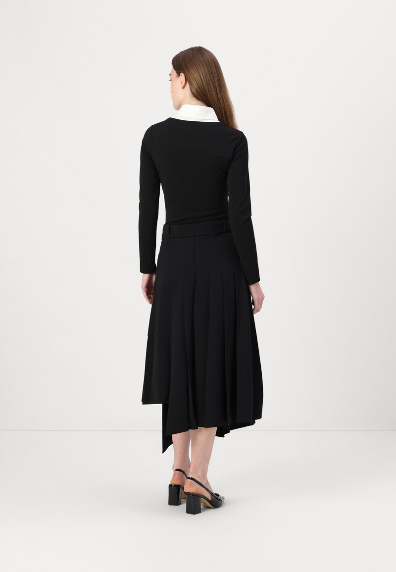 Jupe Longue Haute Couture Karl Lagerfeld En Soie 100% - Taille 38, Noir, Style évasé