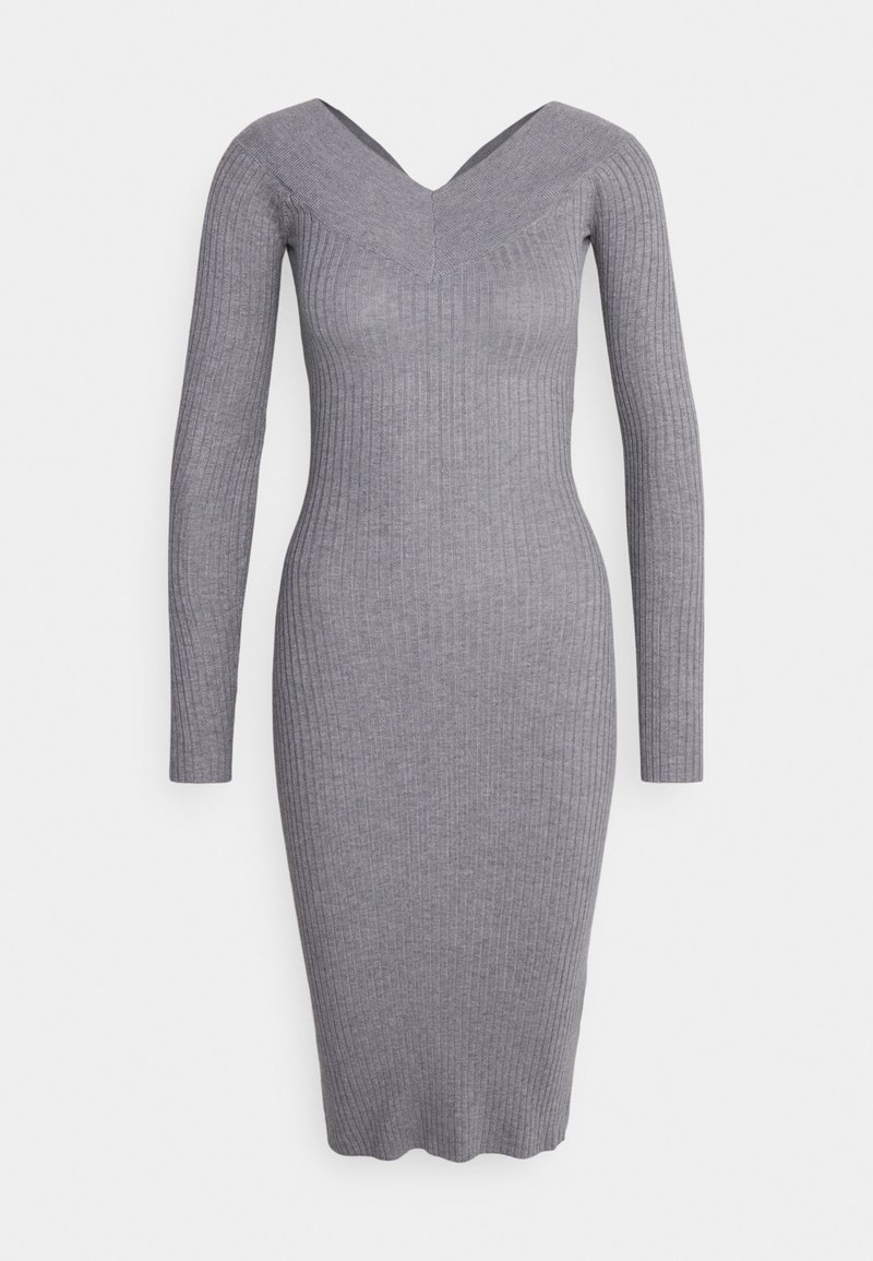 Even&Odd Gebreide jurk grijs gemêleerd