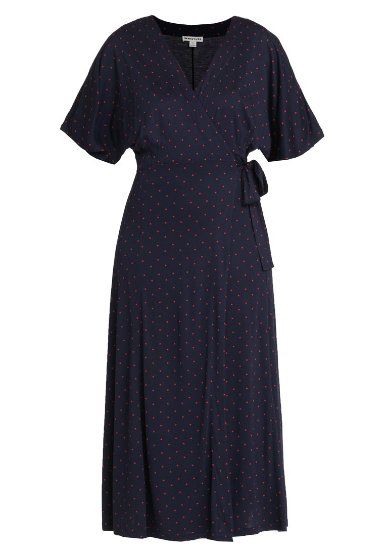 whistles spot wrap jersey dress