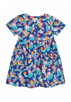 JoJo Maman Bébé TROPICAL BIRD PET IN POCKET BUTTON FRONT - REGULAR FIT - Blusenkleid - navy blue bird