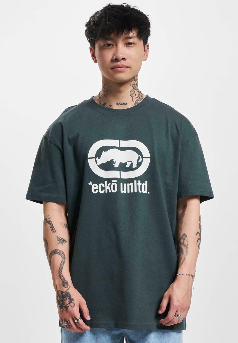 ecko unltd. JOHNRHINO - Marškinėliai su spaudiniu - bottlegreen