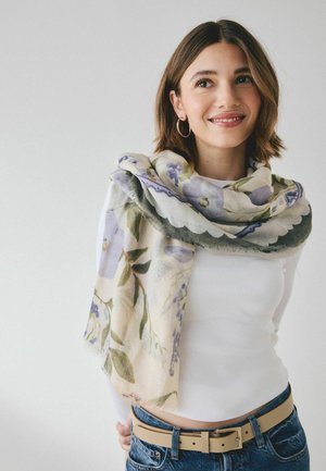 Next, LIGHTWEIGHT SCARF - Schal - green purple floral wool
