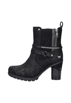 Cowboy/biker ankle boot - zwart