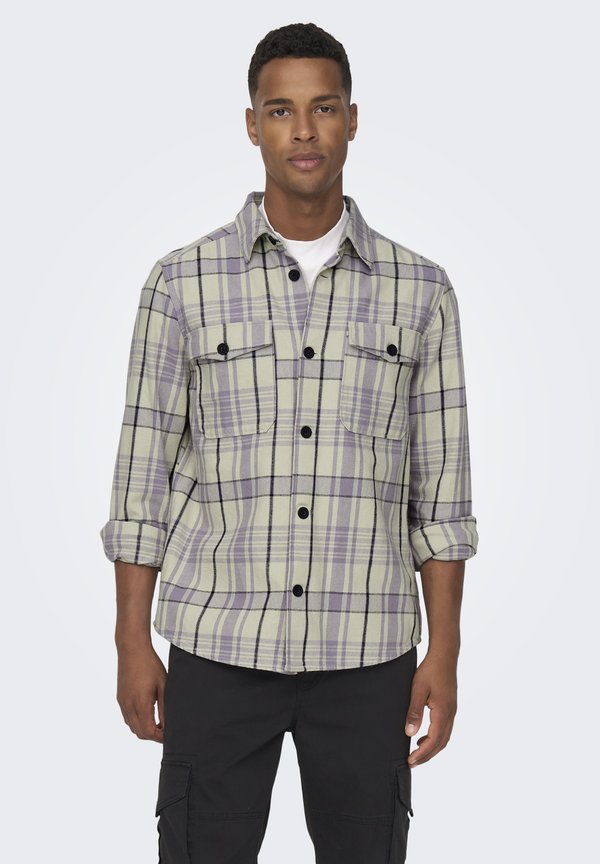 ONSMILO OVR CTN CHECK LS NOOS - Shirt - purple ash