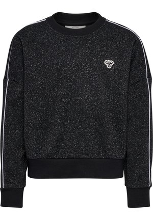 LOOSE GLITTER CREWNECK - Sweater - black