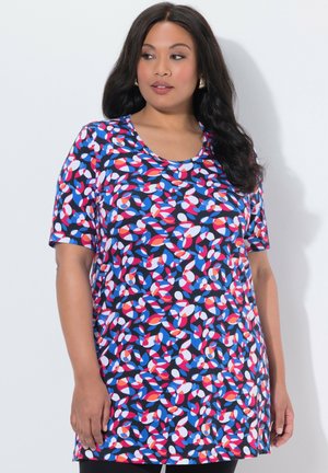 LONG A-LINIE RUNDHALS HALBARM - T-Shirt print - black