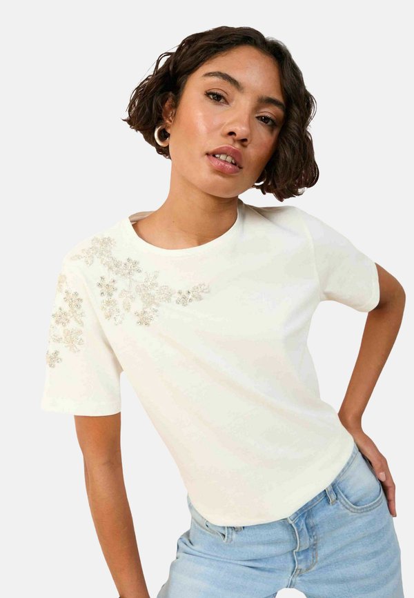 REGULAR FIT - FLORAL  - T-Shirt print - cream