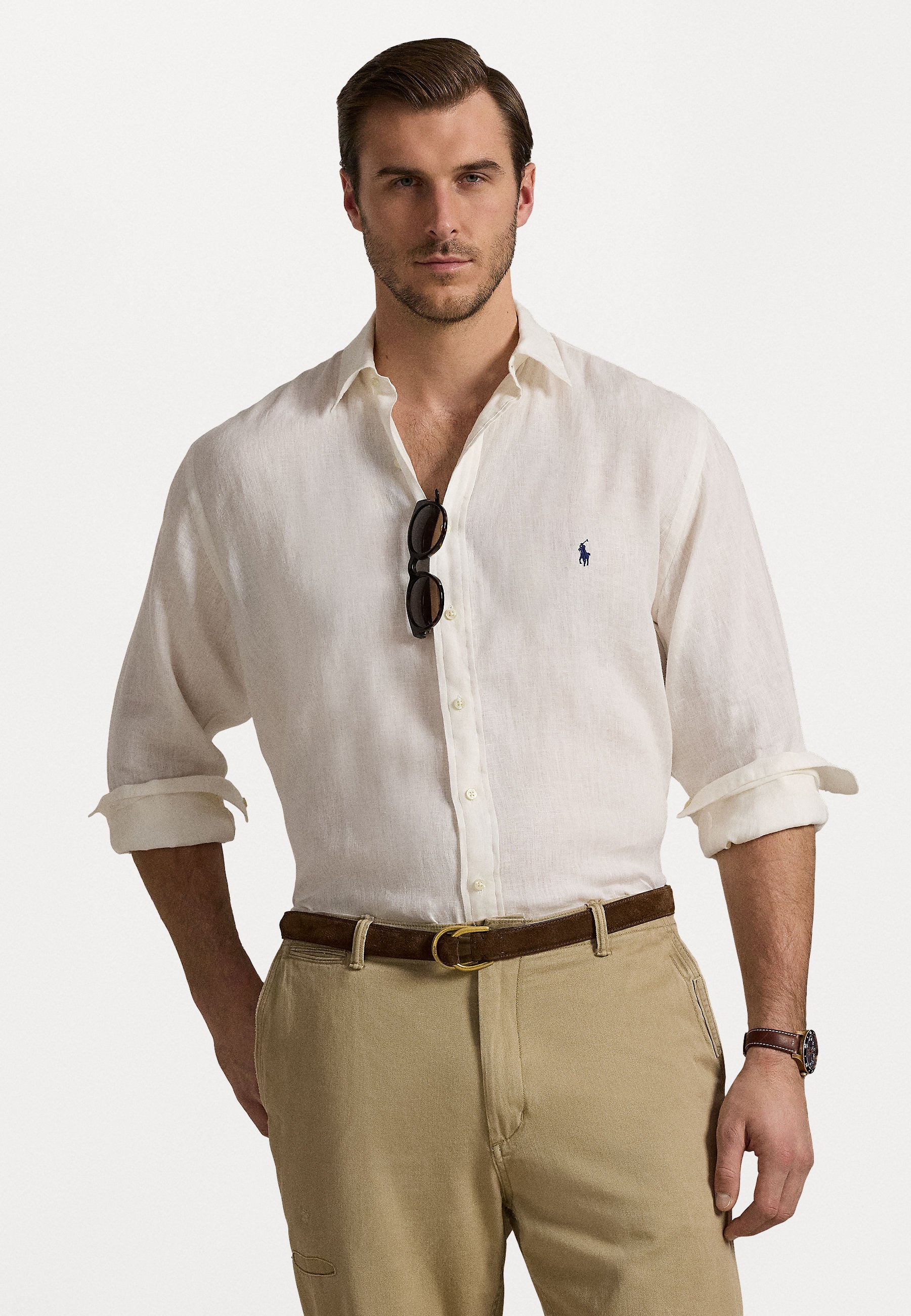 トップス Polo by Ralph Lauren linen shirt white Polo Ralph Lauren White Linen Shirt | Harrods UK