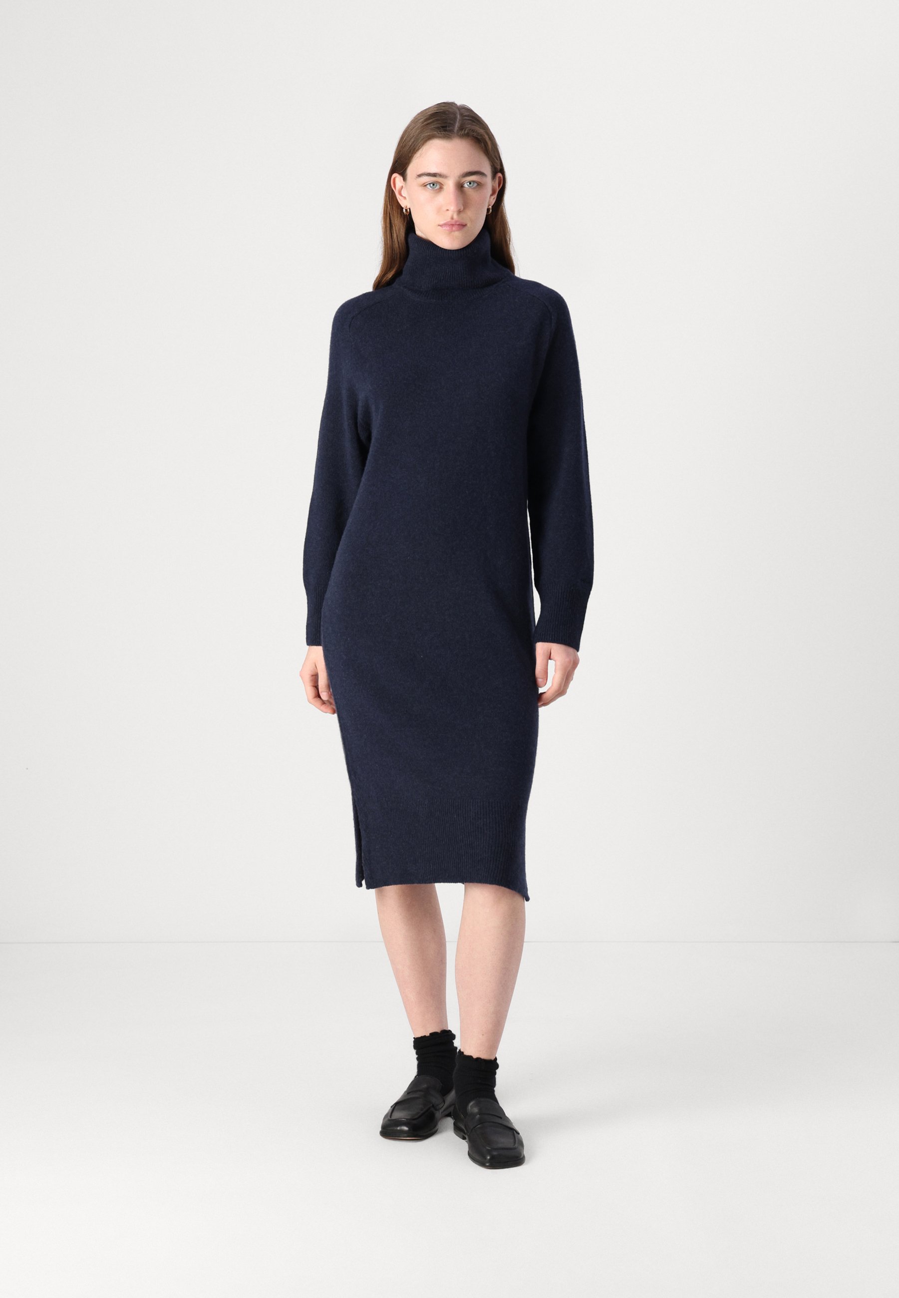 Dress Gant Blue Jumper GANT 100% Merino Jumper Dress Navy Blue Grey
