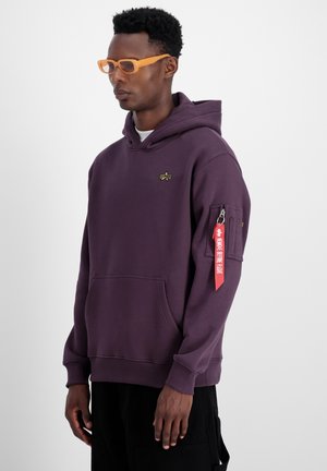 3D SMALL LOGO - Sweat à capuche - plum