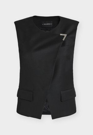 KARL LAGERFELD Strukirani kaput - black