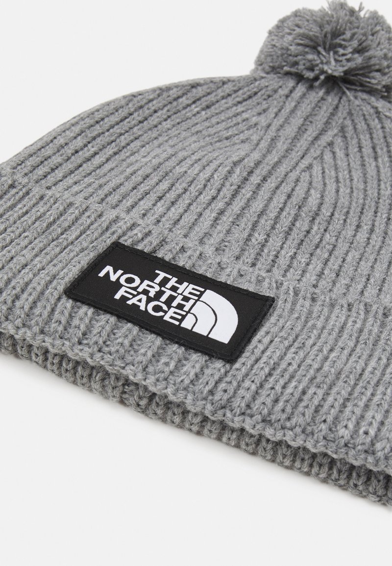 north face logo box pom beanie
