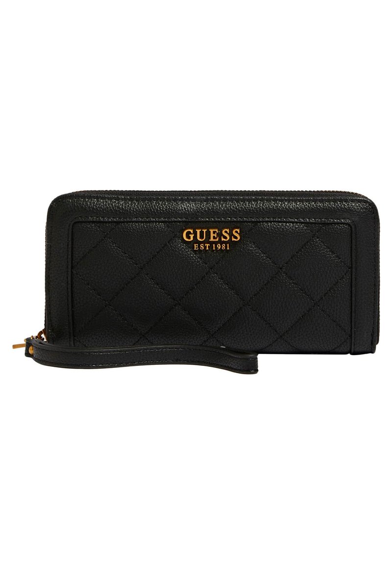 Monedero GUESS Phaedra Zip Around - Negro/Crema, Multi-compartimentos, Compacto