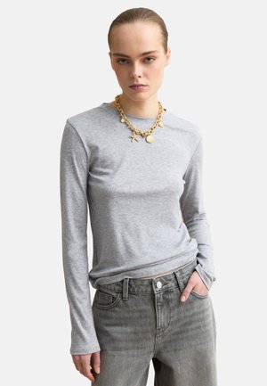 Les Copains, CREW-NECK LONG SLEEVE REGULAR FIT TOP - Camiseta de manga larga - grey marl