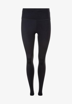 Sorte, højtaljede leggings lavet af strækstof med en glat overflade. Har et sømløst design og ankellængde.