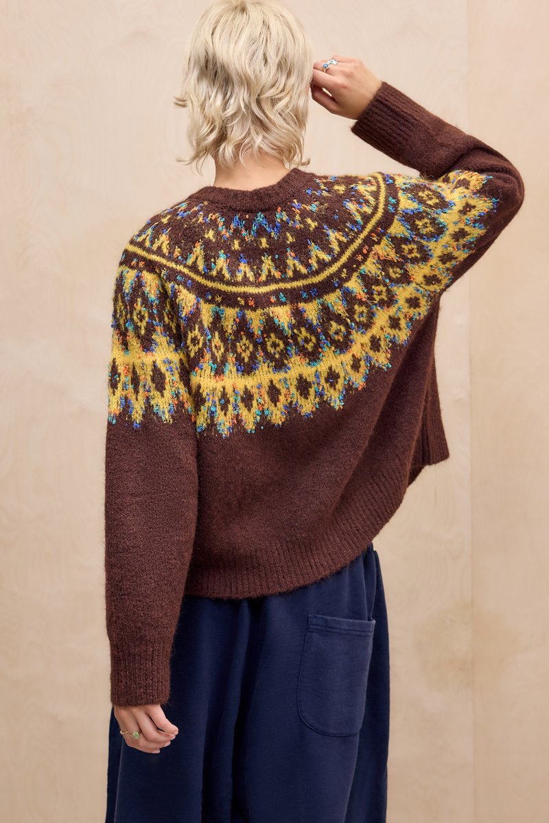 BDG Urban Outfitters CONFETTI FAIRISLE Gilet brown/marron