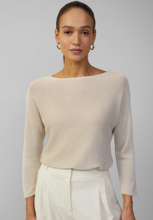 s.Oliver BLACK LABEL MIT GLITZERGARN UND FLEDERMAUSÄRMELN - Jumper - beige