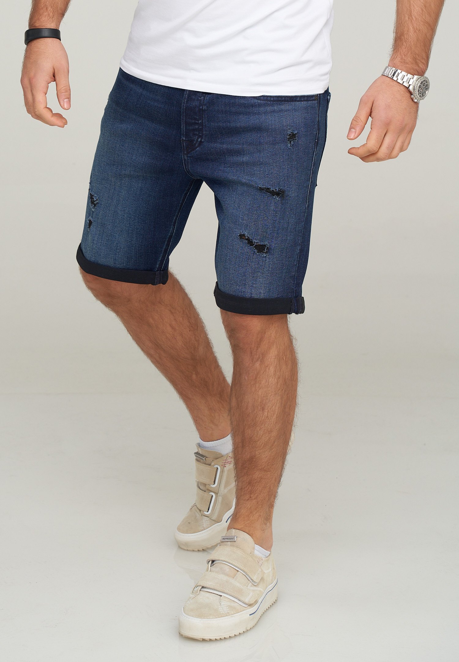 Jack & Jones JJIRICK JJIINFINITY - Jeans Shorts - dark blue denim