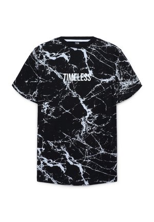ALLOVER MARMORIZZATO - T-shirt con stampa - nero