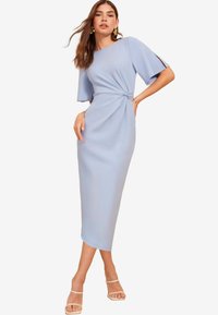 FLUTTER SLEEVE KNOT WAIST DETAIL MIDI TAILORED - Robe en jersey - blue