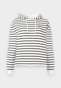PCCHILLI HOODIE STRIPES - Pulover s kapuco - cloud dancer/black