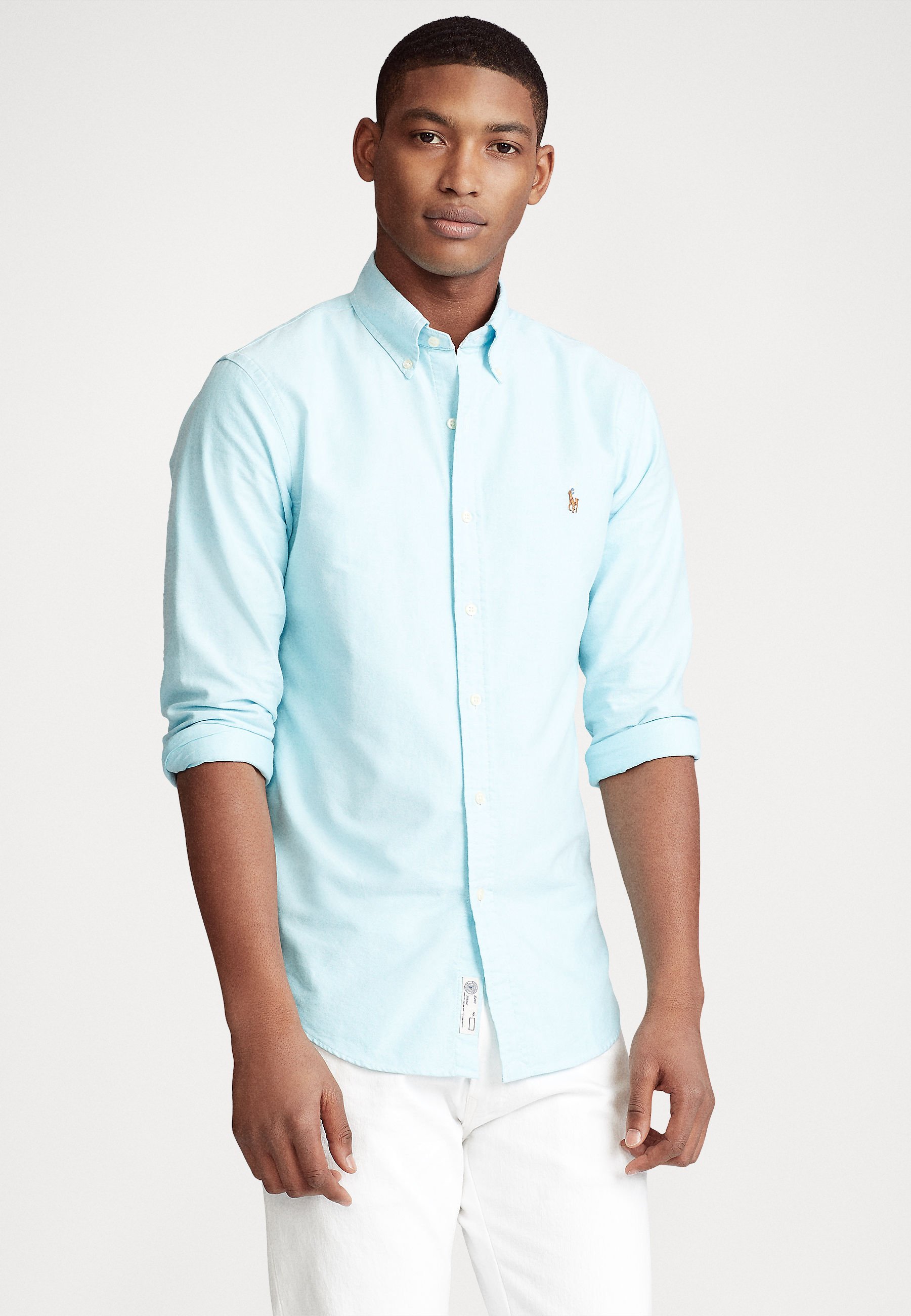 Polo Lauren SLIM FIT SHIRT - Camisa - aegean blue/azul - Zalando.es