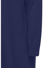 Svetra iz mornarsko modre barve z rokavi, pletenimi s rebrastimi manšetami, izdelana iz teksturiranega materiala; ima prilegajoč dizajn in mehak zaključek.