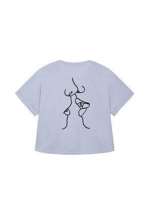 KISS ROLL UP  - T-shirt con stampa - light blue
