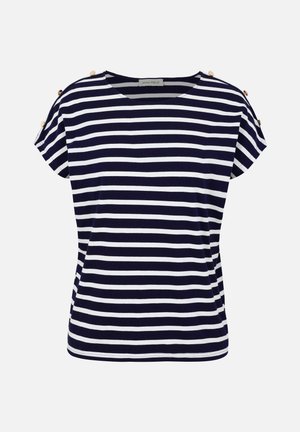 Anna Field by Zalando, BUTTON DETAIL - T-shirt imprimé - navy stripe