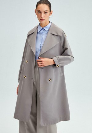 DOUBLE BREASTED - Trenchcoat - grey