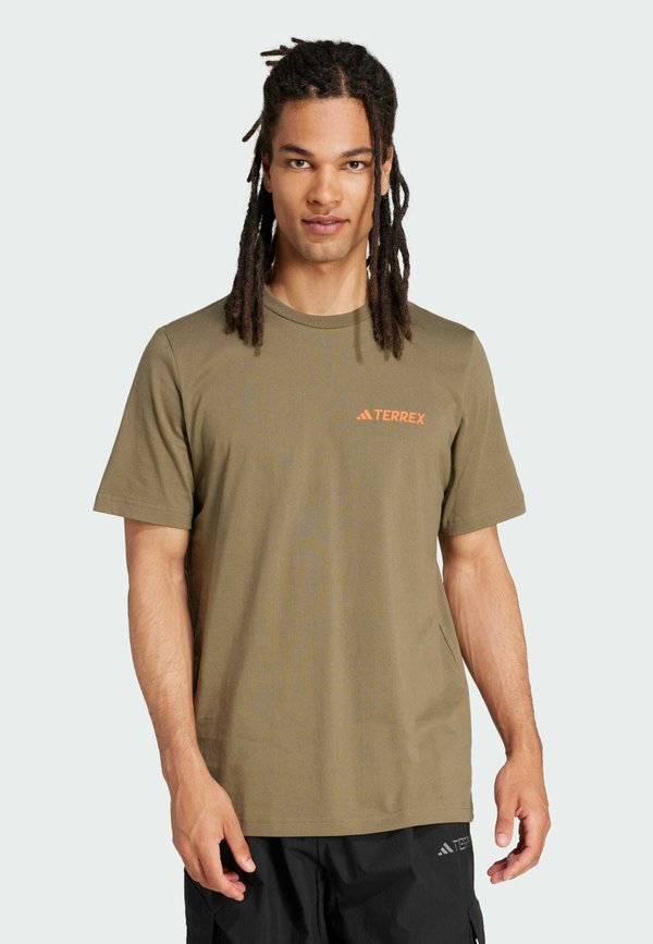 MOUNTAIN - Print T-shirt - olive strata4