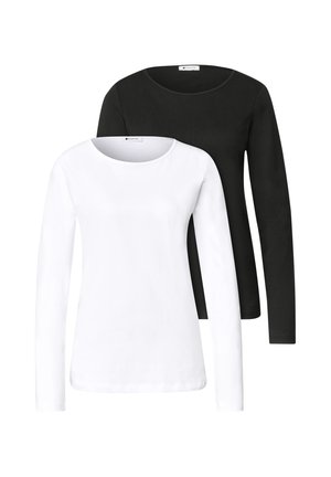 Street One, LANGARM SHIRTS MIT RUNDHALS IM 2ER-PACK - Langarmshirt - white black