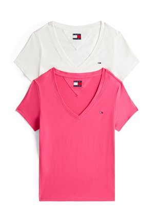 Tommy Jeans, 2 PACK - T-shirt basique - ecru / jewel pink