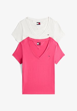 Tommy Jeans, 2 PACK - T-shirt basique - ecru / jewel pink