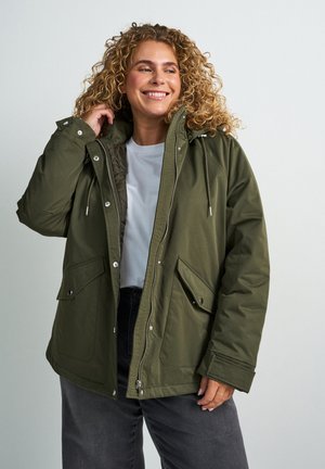 Zizzi, GEPOLSTERTER PARKA MIT EINER ABNEHMBAREN KAPUZE - Impermeable - grun