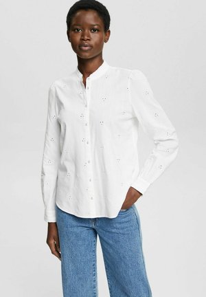 MIT LOCHSTICKMUSTER - Camicia - white
