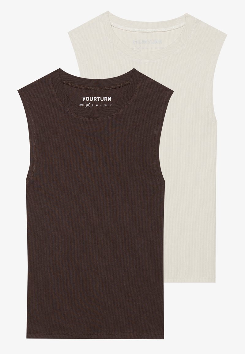 YOURTURN Top marrone scuro
